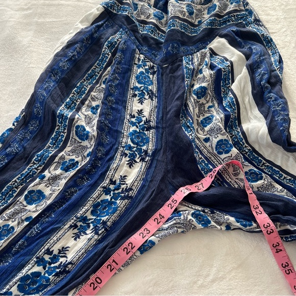 Free People All Shook Up Blue Print Sleeveless Jumpsuit - Picture 7 of 7